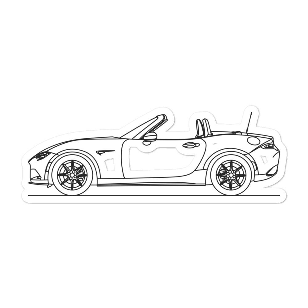 Mazda MX-5 Miata ND Outline sticker design displayed