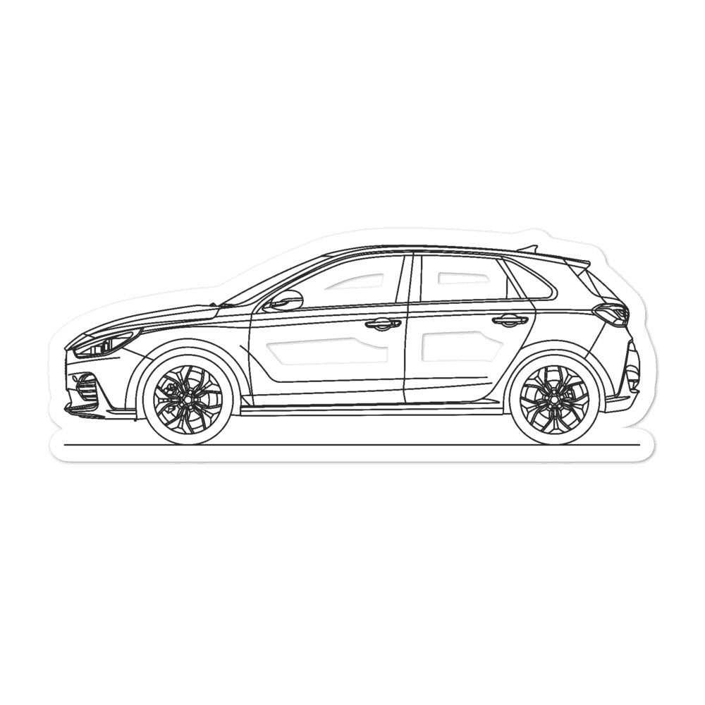 Hyundai Elantra GT N-Line Outline sticker design