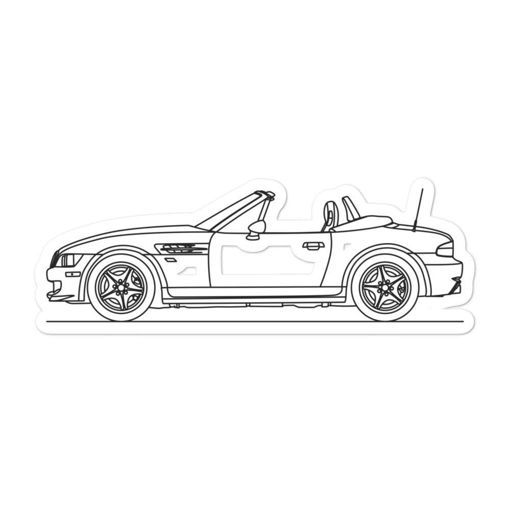 BMW E37 Z3M Silhouette sticker on display