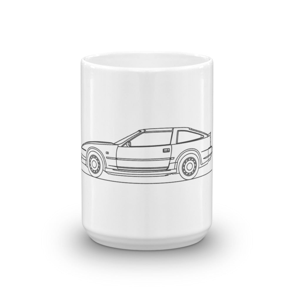 Nissan Z31 300ZX mug on display.