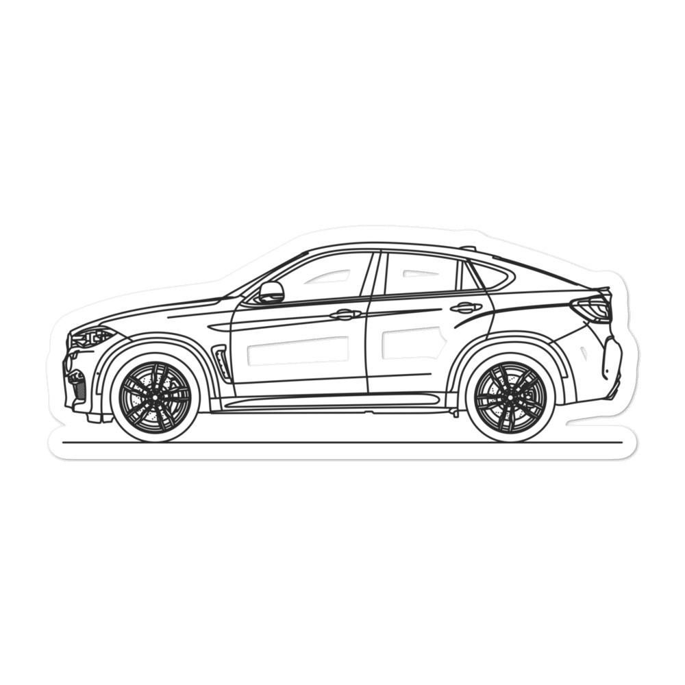 BMW F16 X6M Outline sticker on vehicle surface