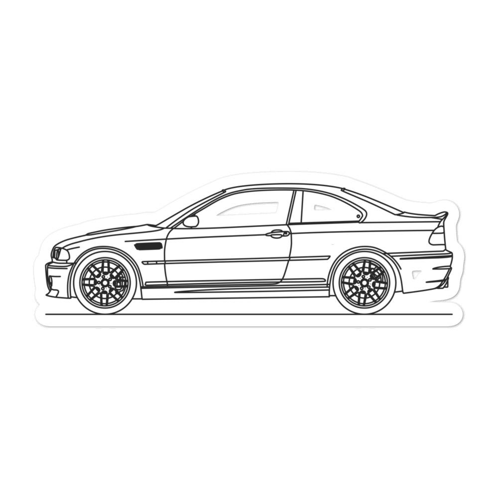 BMW E46 M3 Silhouette sticker on laptop