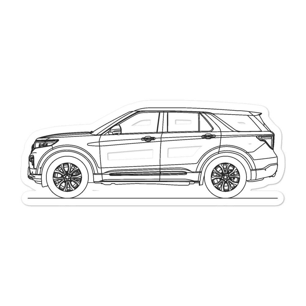 Ford Explorer U625 Outline Sticker on car