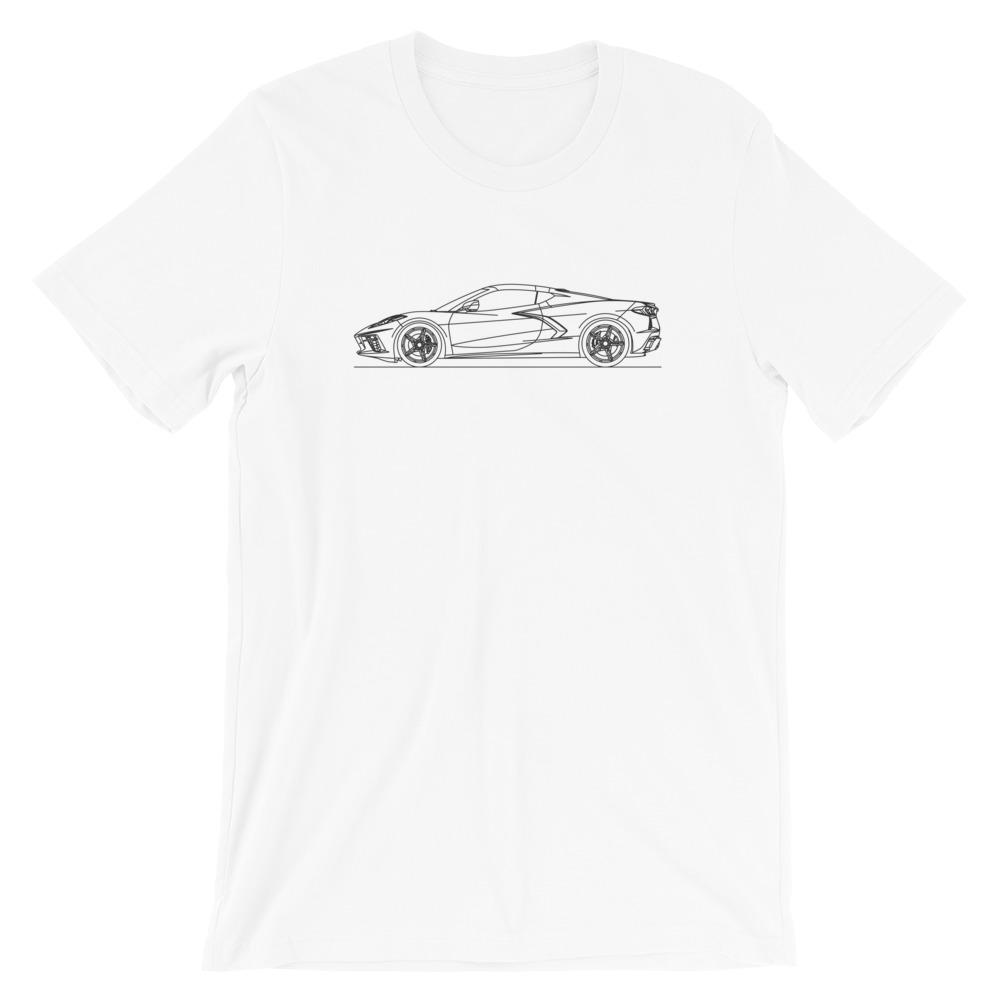 Chevrolet Corvette C8 t-shirt on display