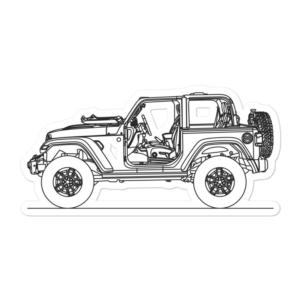 Jeep Wrangler JL Rubicon Silhouette sticker design