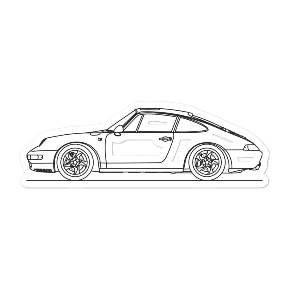 Porsche 911 993 Outline sticker on display