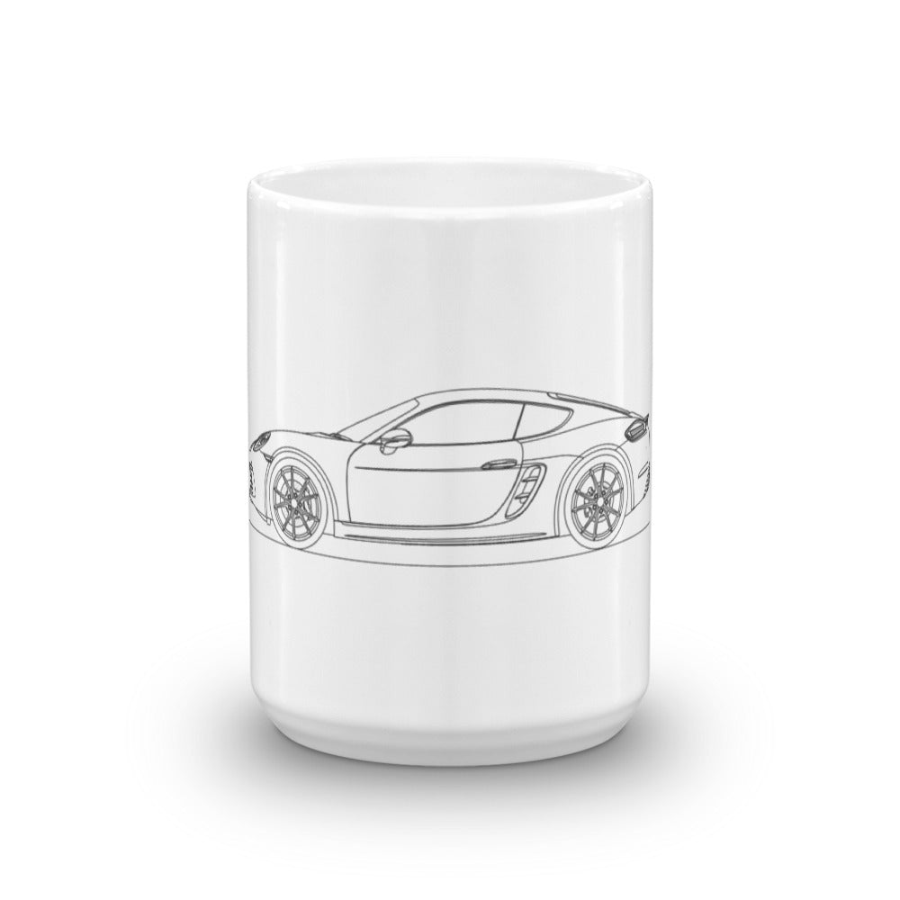 Porsche Cayman S 718 mug displayed on surface