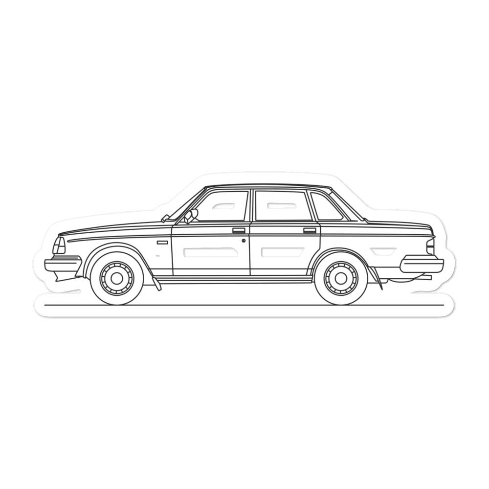 Volvo 240 Sedan Outline sticker on a surface