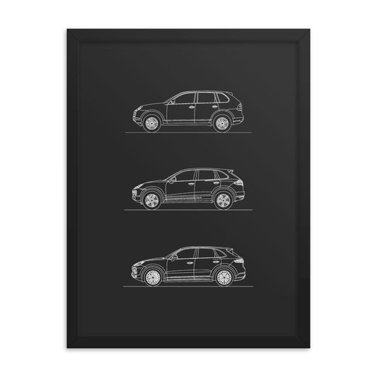 Porsche Cayenne Evolution Silhouette poster design