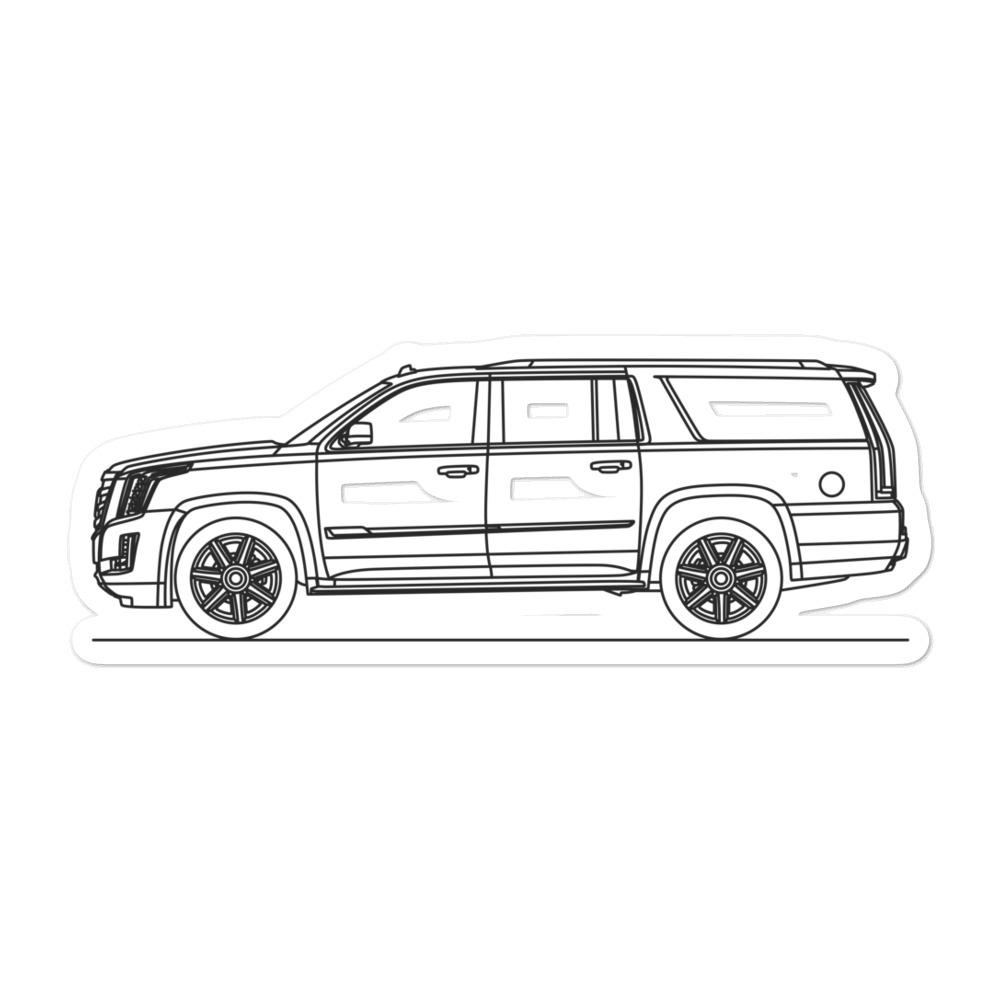 Cadillac Escalade ESV Outline sticker on display