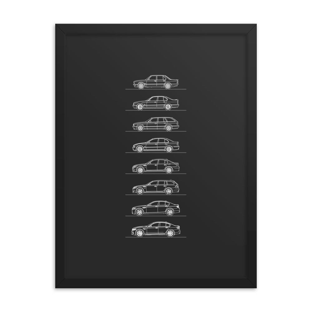 BMW M5 Evolution Outline poster on a wall