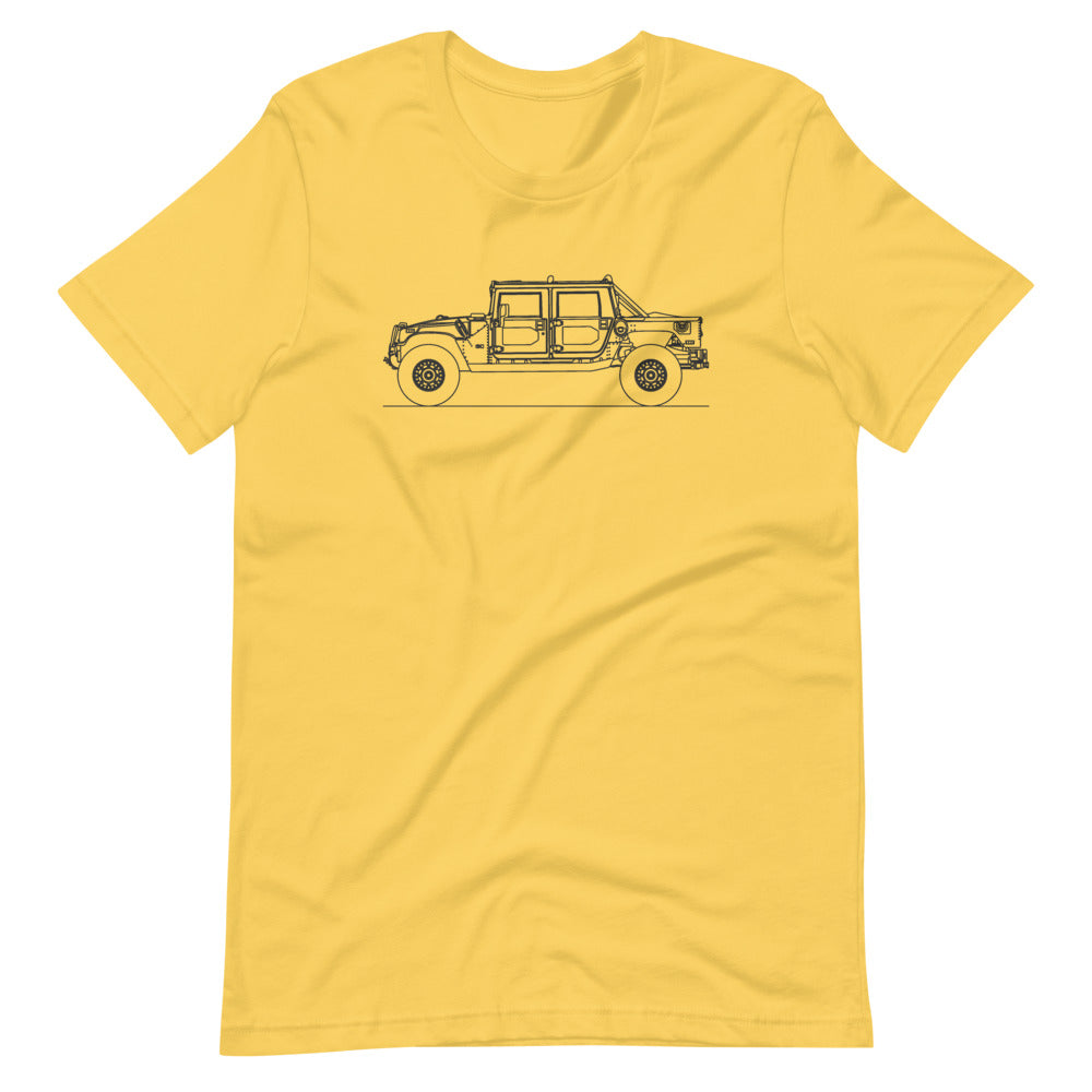 Hummer H1 t-shirt design on display