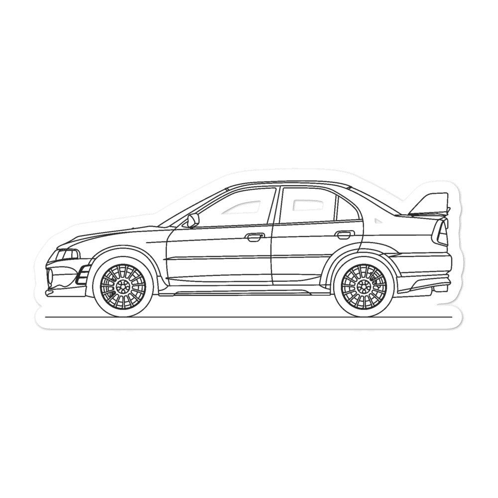 Mitsubishi Lancer Evo VI outline sticker design