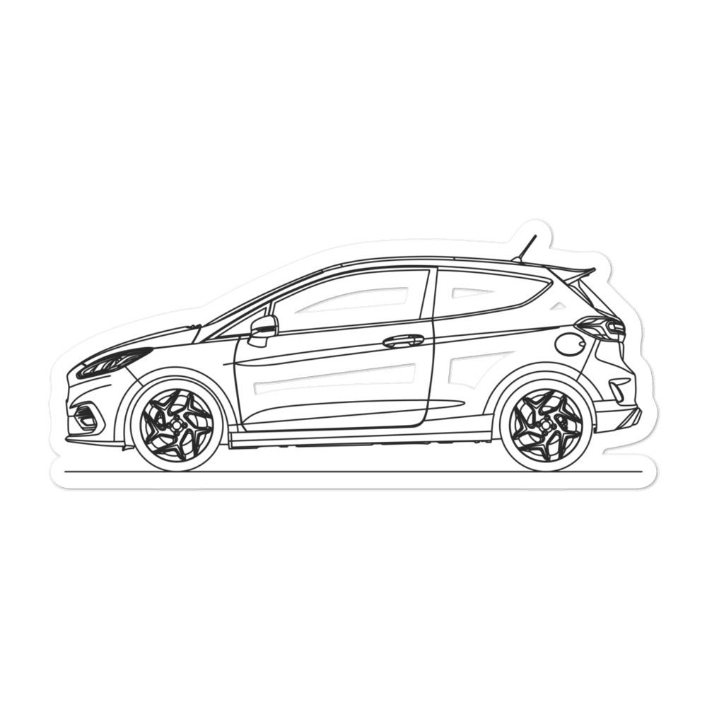 Ford Fiesta ST 7th Gen Outline sticker display