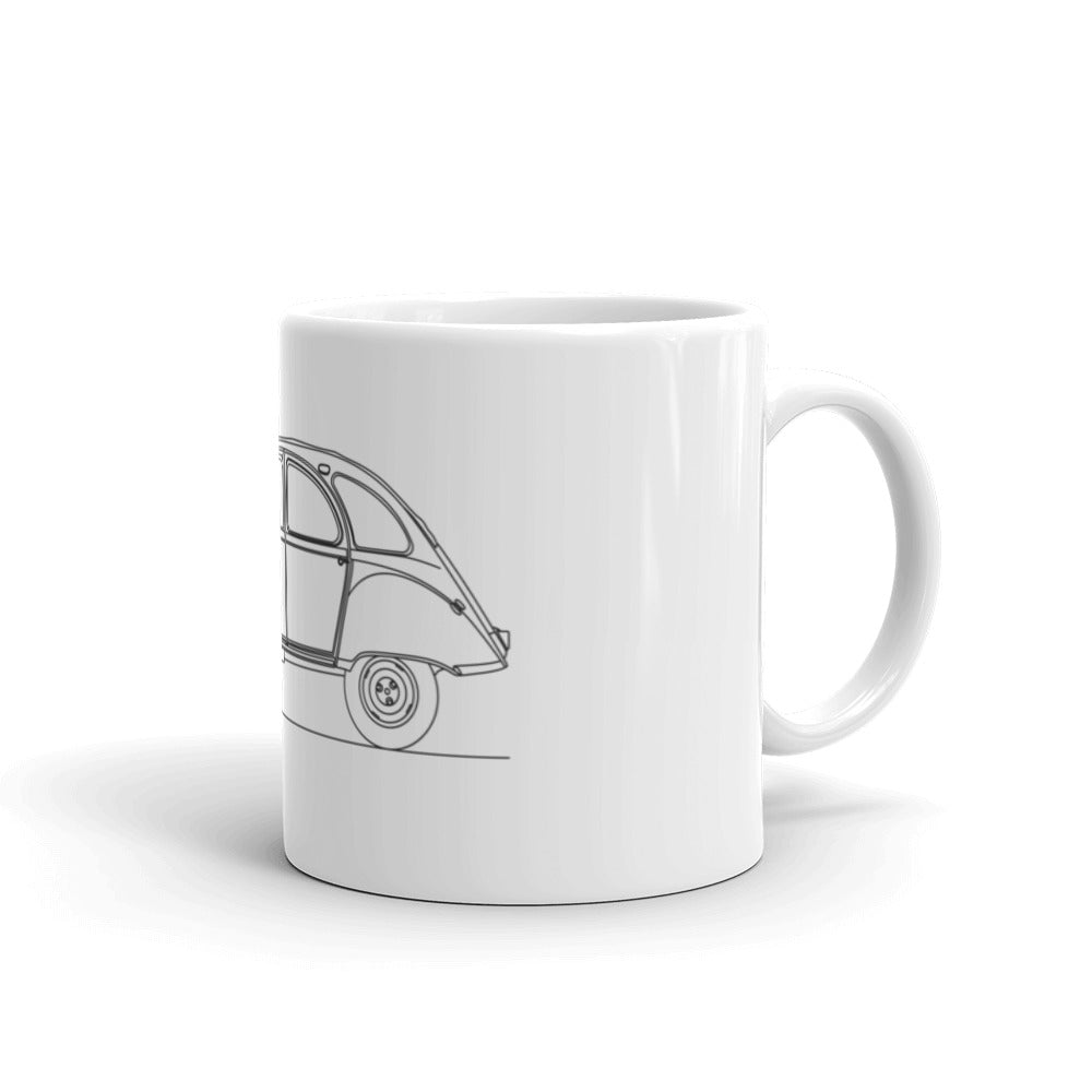 Citroën 2CV Outline mug with vibrant design