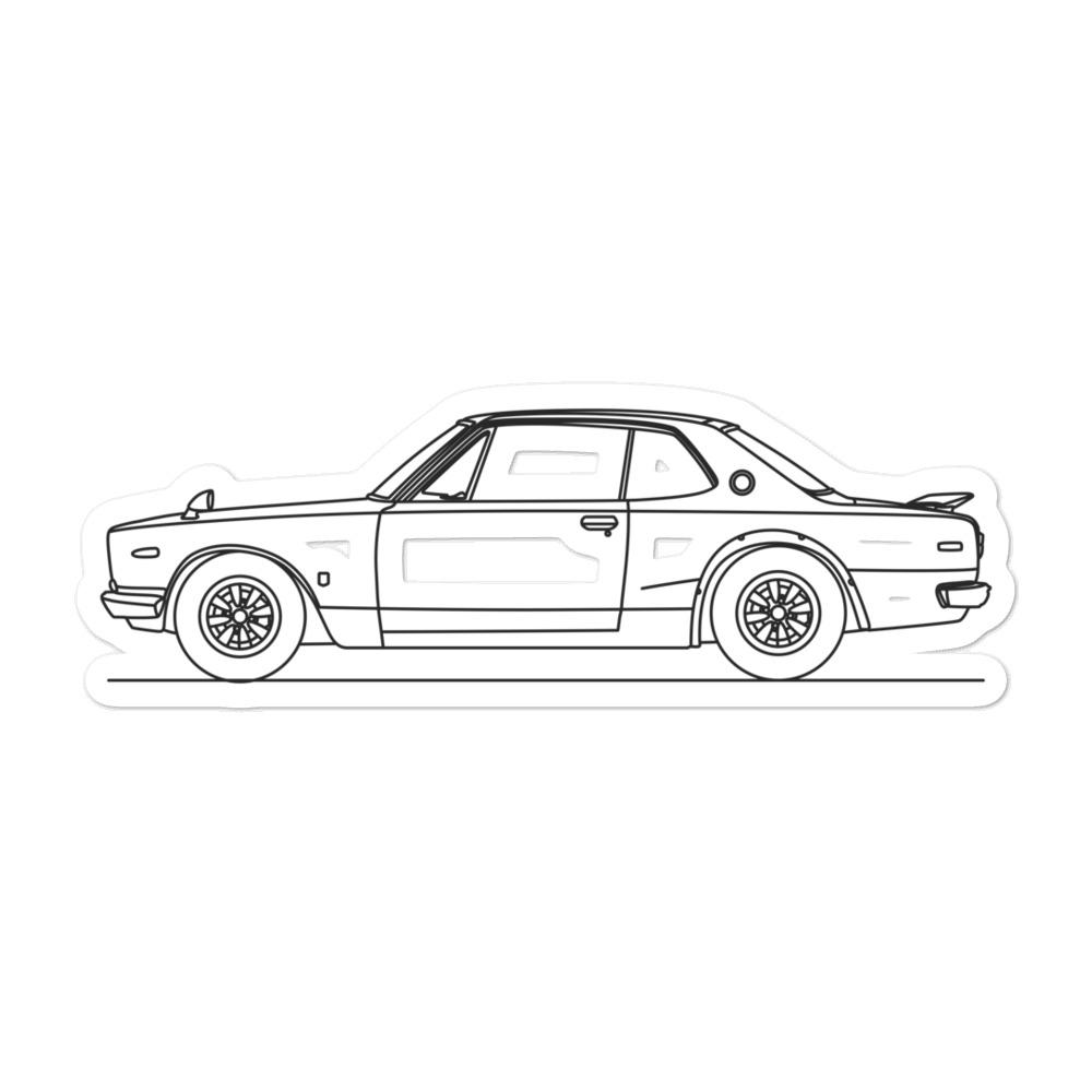 Nissan KPGC10 GT-R Silhouette sticker design displayed