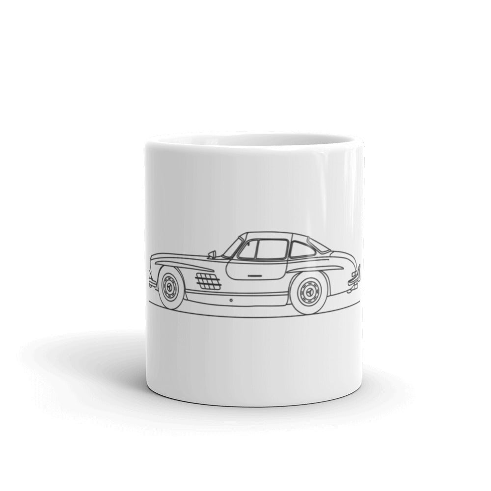 Mercedes-Benz SL 300 W198 silhouette mug design
