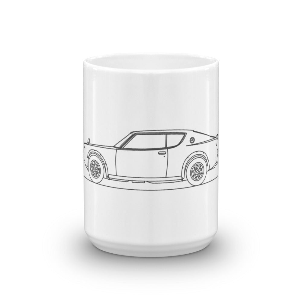 Nissan Skyline KPGC110 GT-R mug displayed.