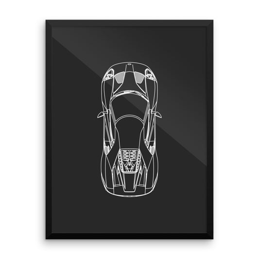 stunning Ford GT Outline poster on display