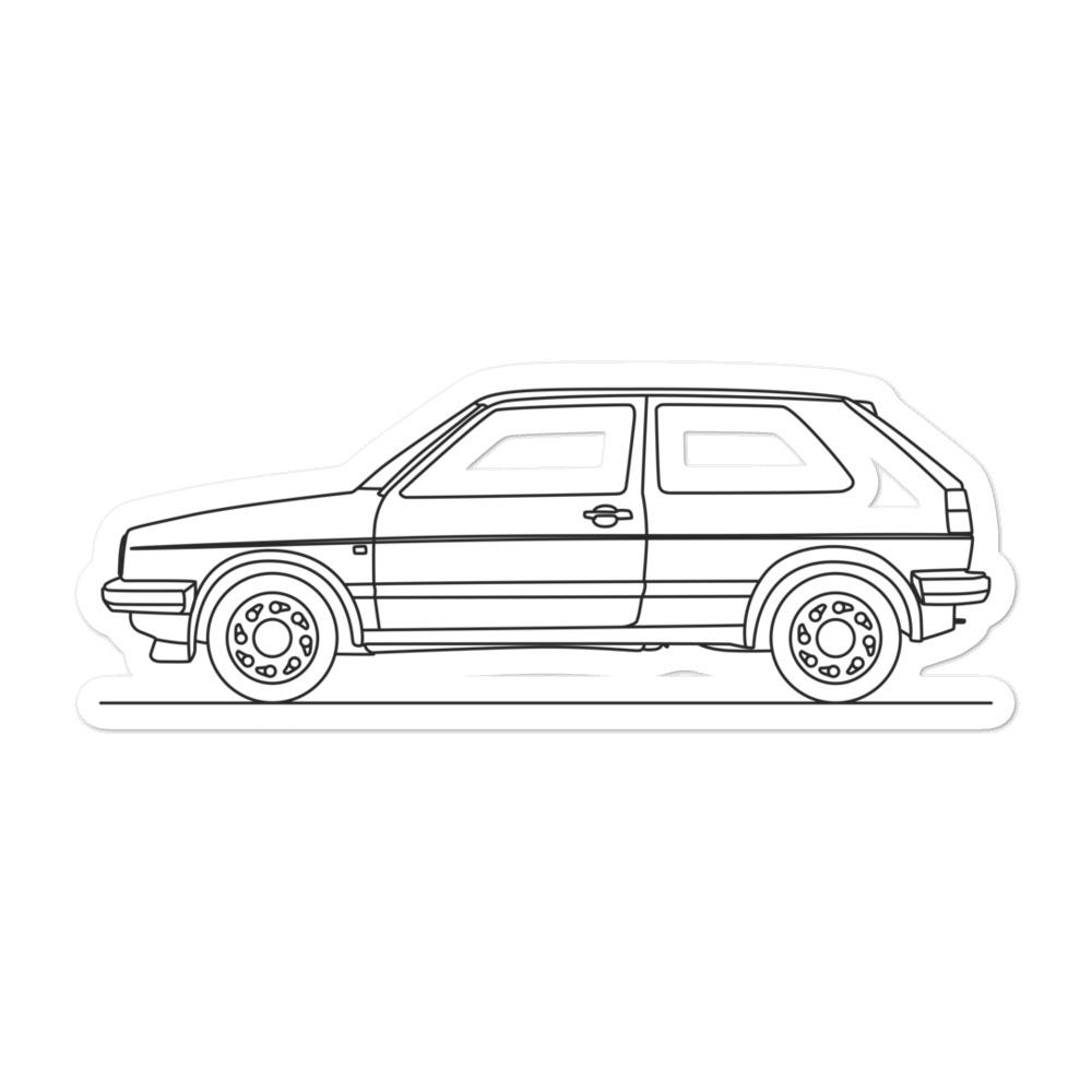 Volkswagen Golf GTI MK2 Outline sleek sticker design