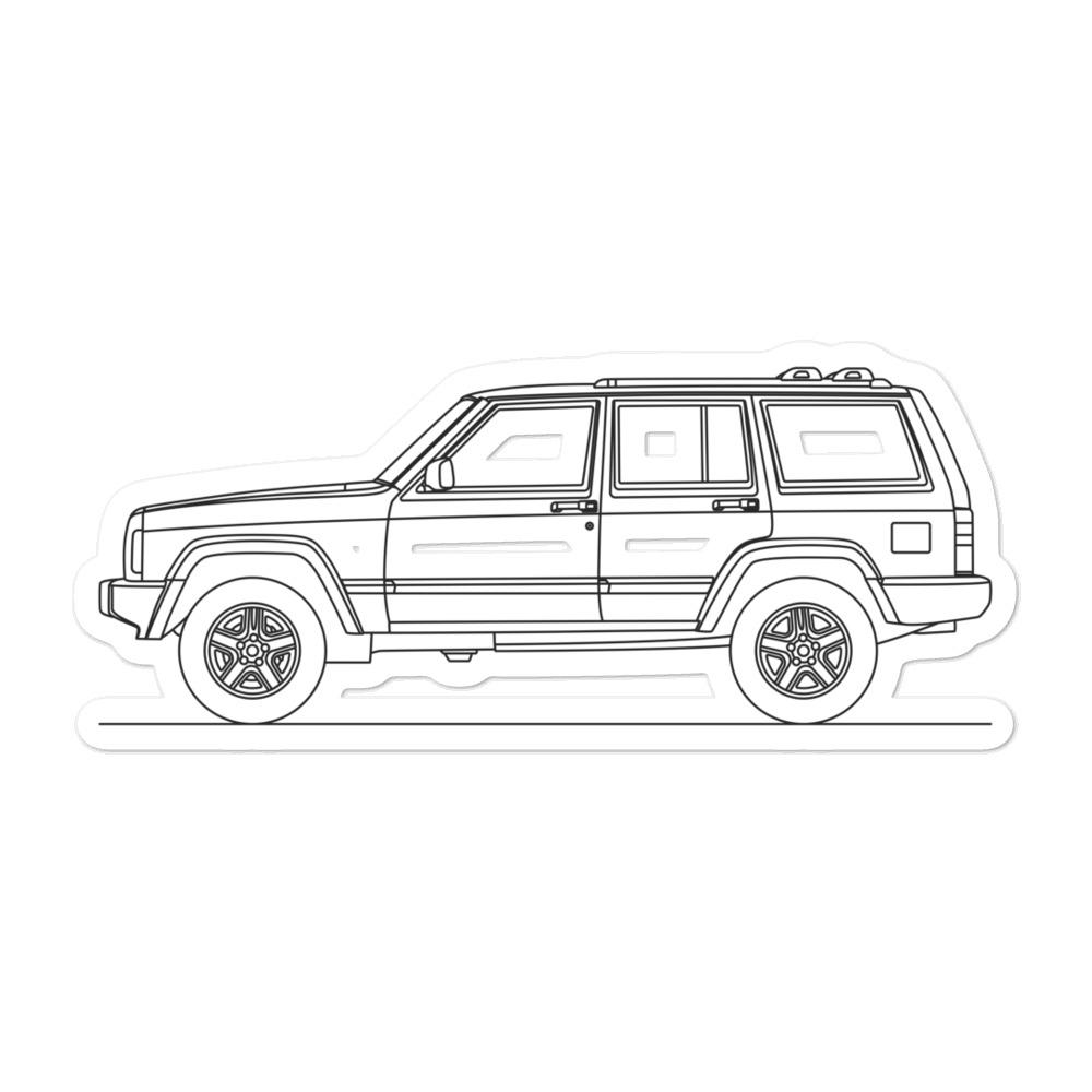 Jeep Cherokee XJ Silhouette sticker on vehicle