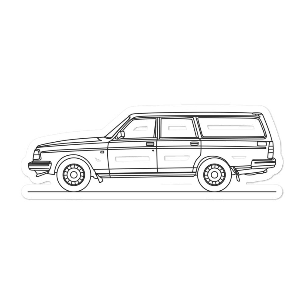 Volvo 240 Wagon Outline sticker on display