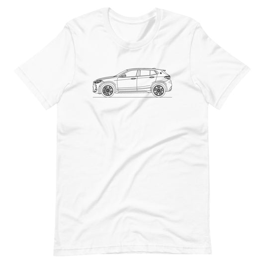 bmw f39 x2 t-shirt design on display