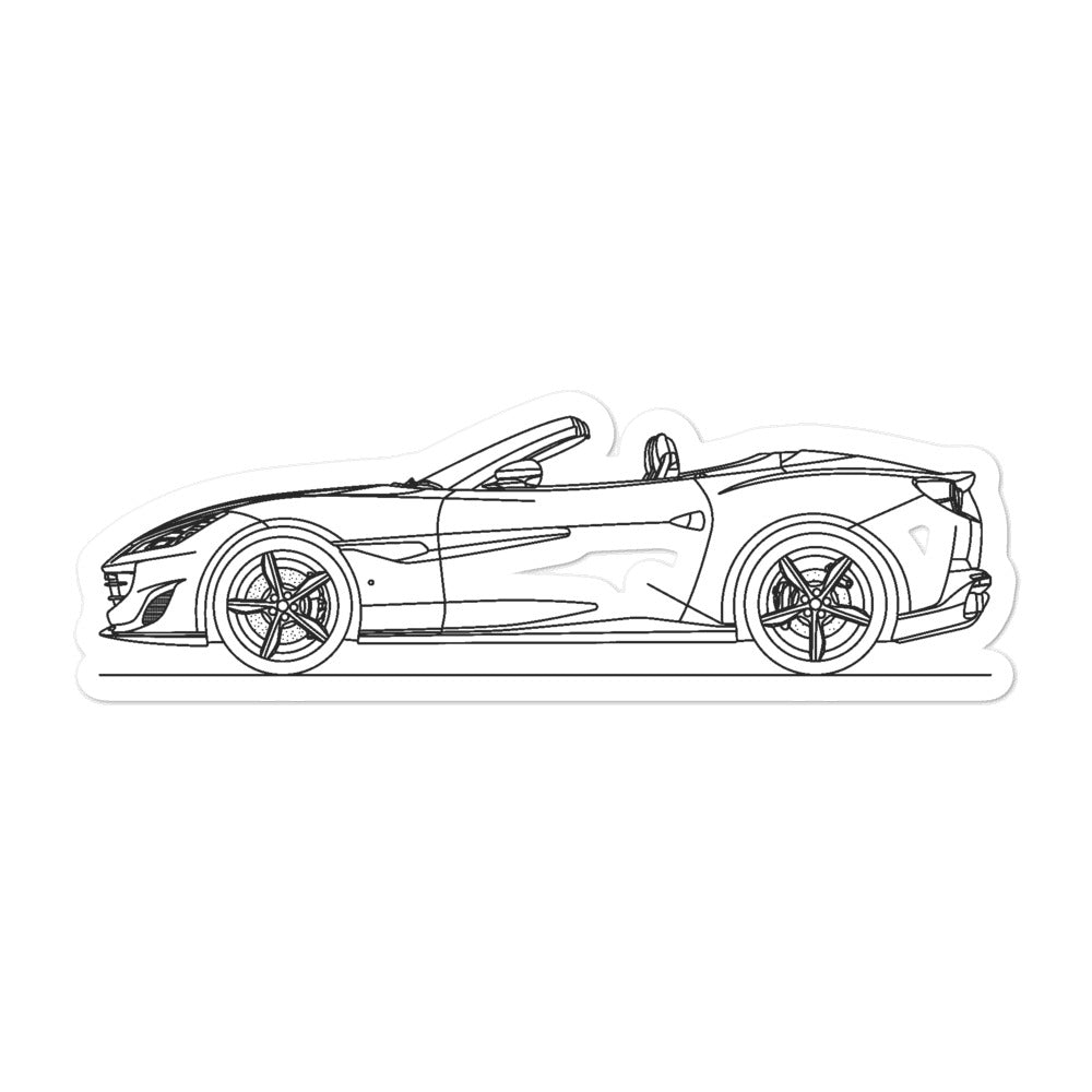 Ferrari Portofino Outline sticker on a surface