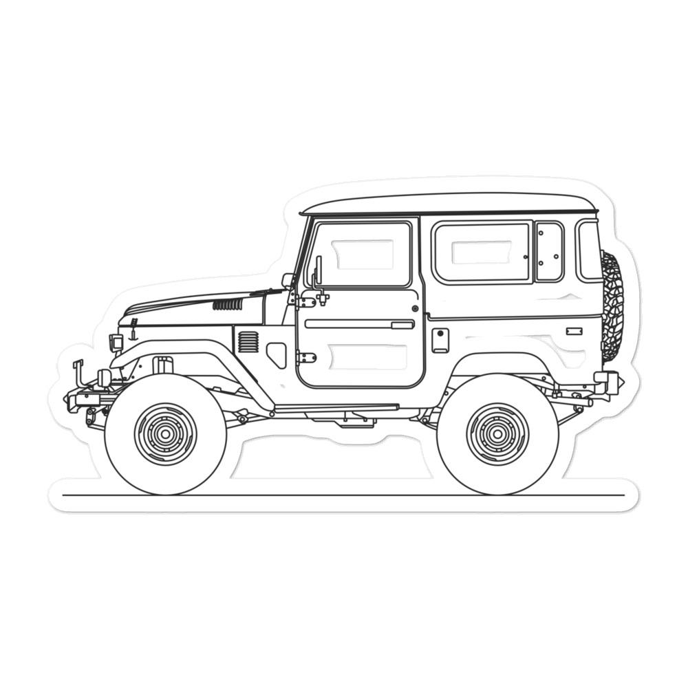 Toyota Land Cruiser J40 Outline sticker design