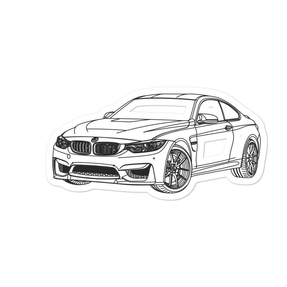 BMW F82 M4 CS Outline sticker on vehicle