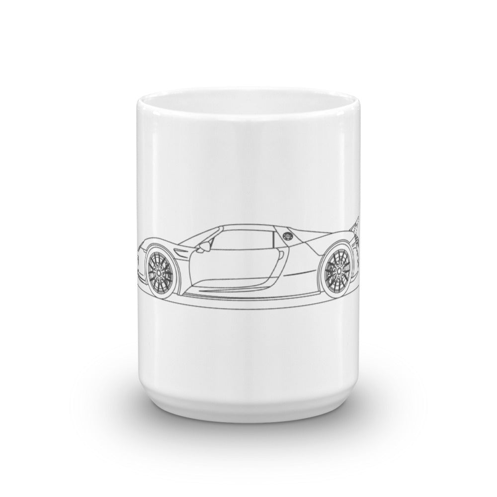 Porsche 918 Spyder Weissach package mug design