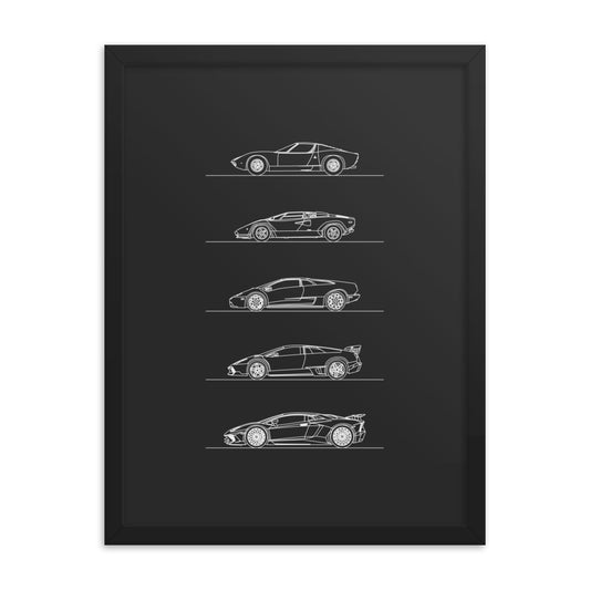 Lamborghini V12 Evolution Outline silhouette poster display