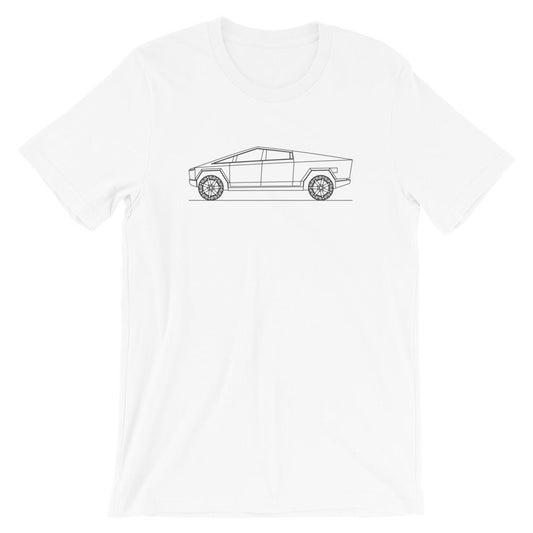 Tesla Cybertruck silhouette on stylish t-shirt