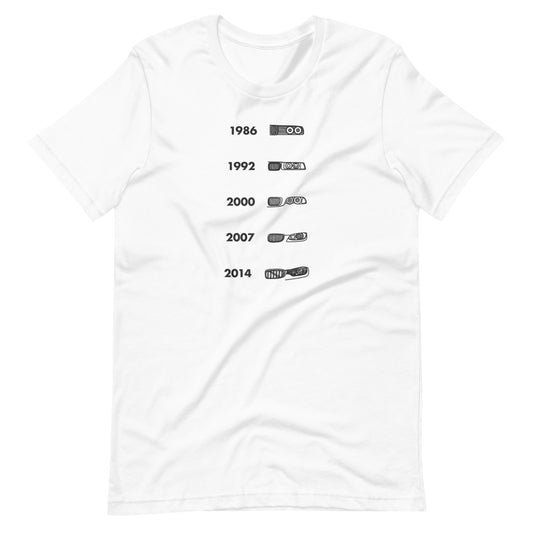 BMW M3 face evolution t-shirt design displayed