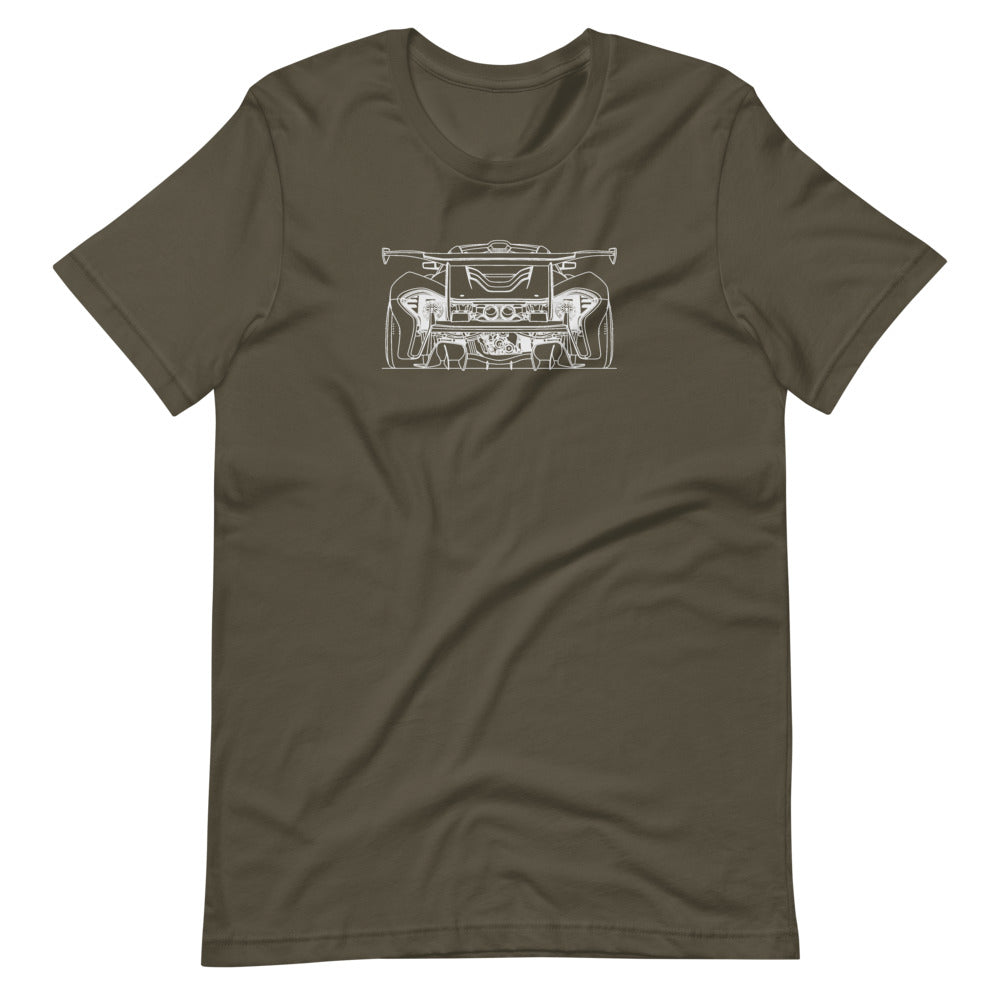 McLaren P1 GTR rear t-shirt design