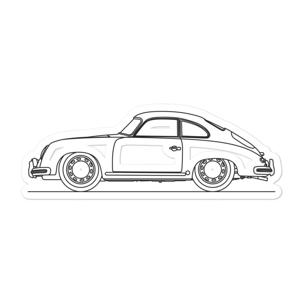 Porsche 356 Outline Sticker on a laptop