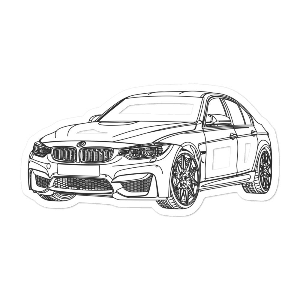 BMW F80 M3 Outline sticker on a surface
