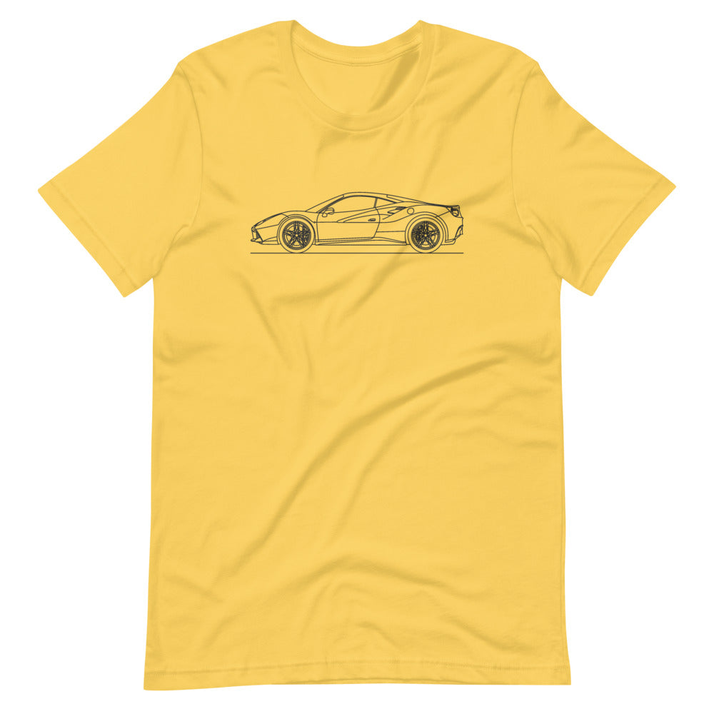 Ferrari 488 GTB silhouette t-shirt in black