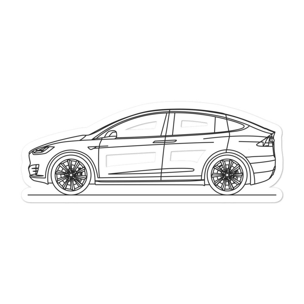 Tesla Model X Outline sticker on a clean surface