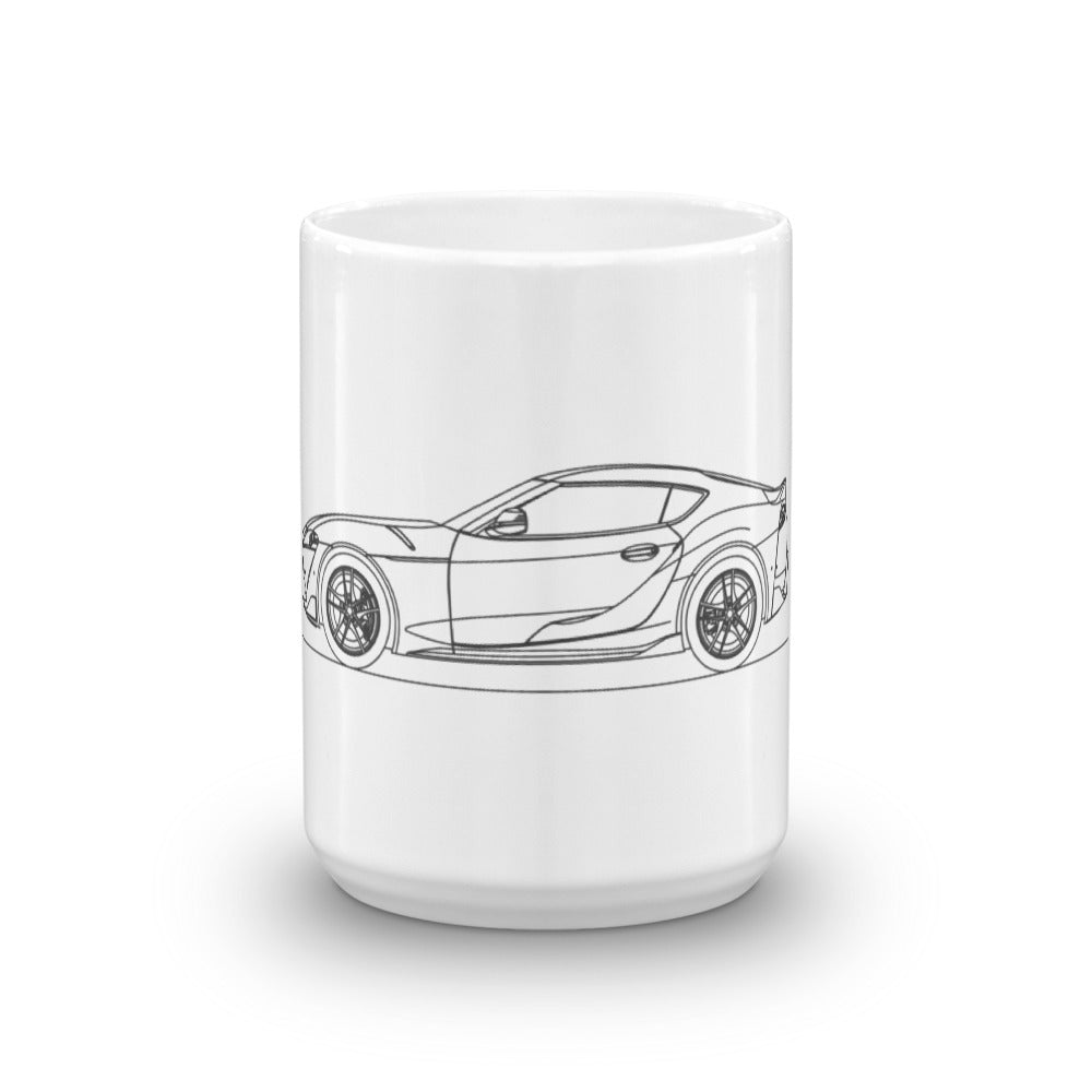 Toyota Supra A90 mug displayed in image.