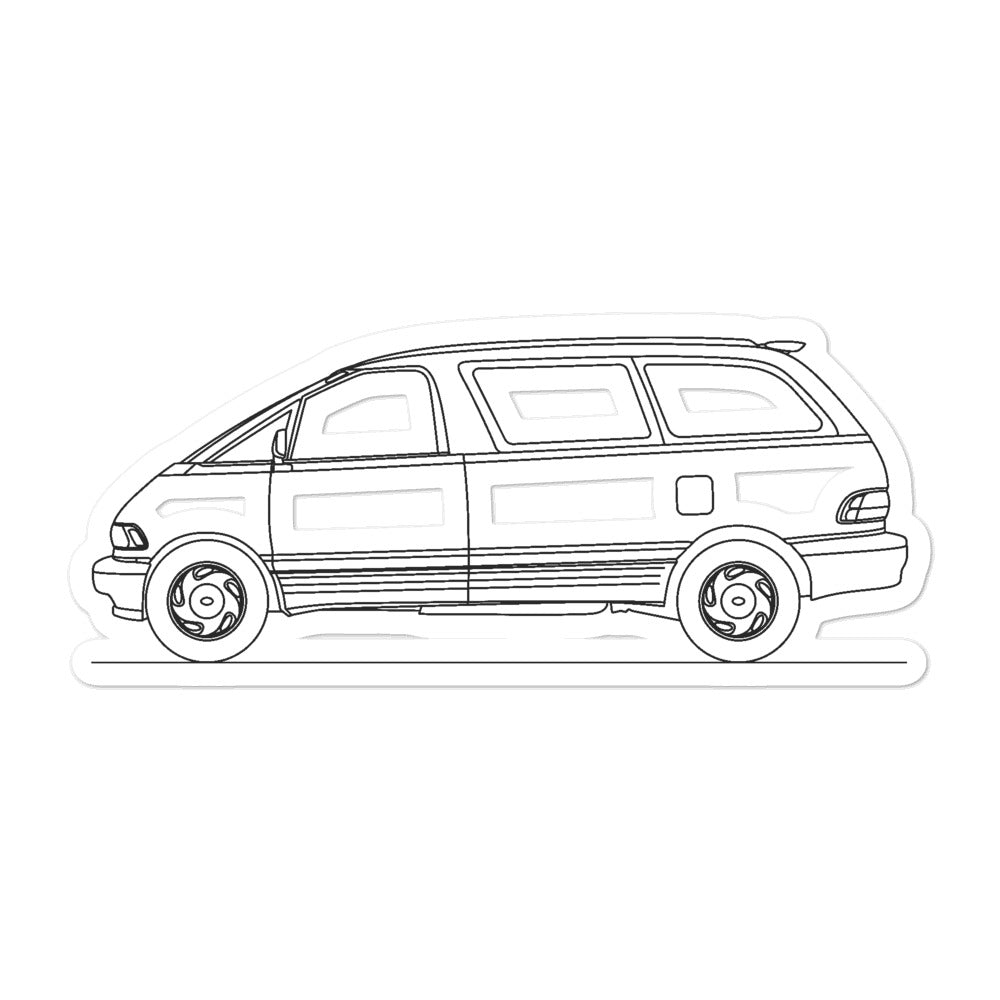 Toyota Previa XR10/XR20 Outline sticker design on vehicle
