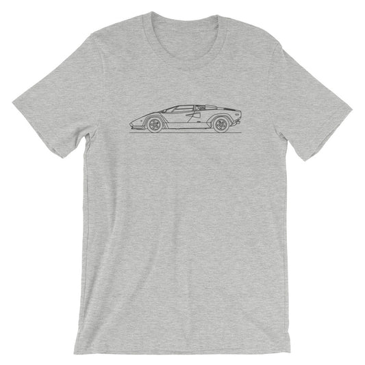 Lamborghini Countach t-shirt displayed flat.