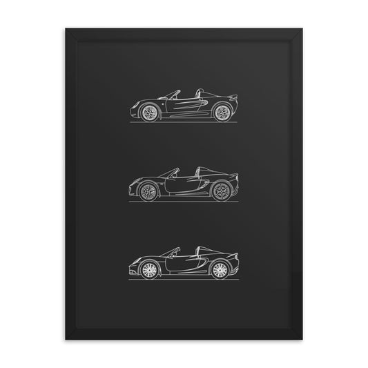 Lotus Elise Evolution Outline poster in a room