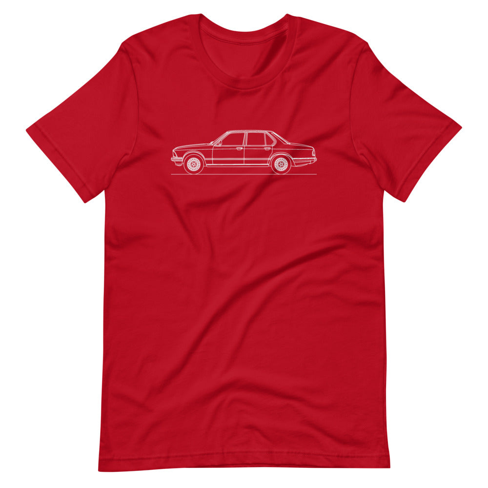 bmw e23 745i t-shirt design displayed alone
