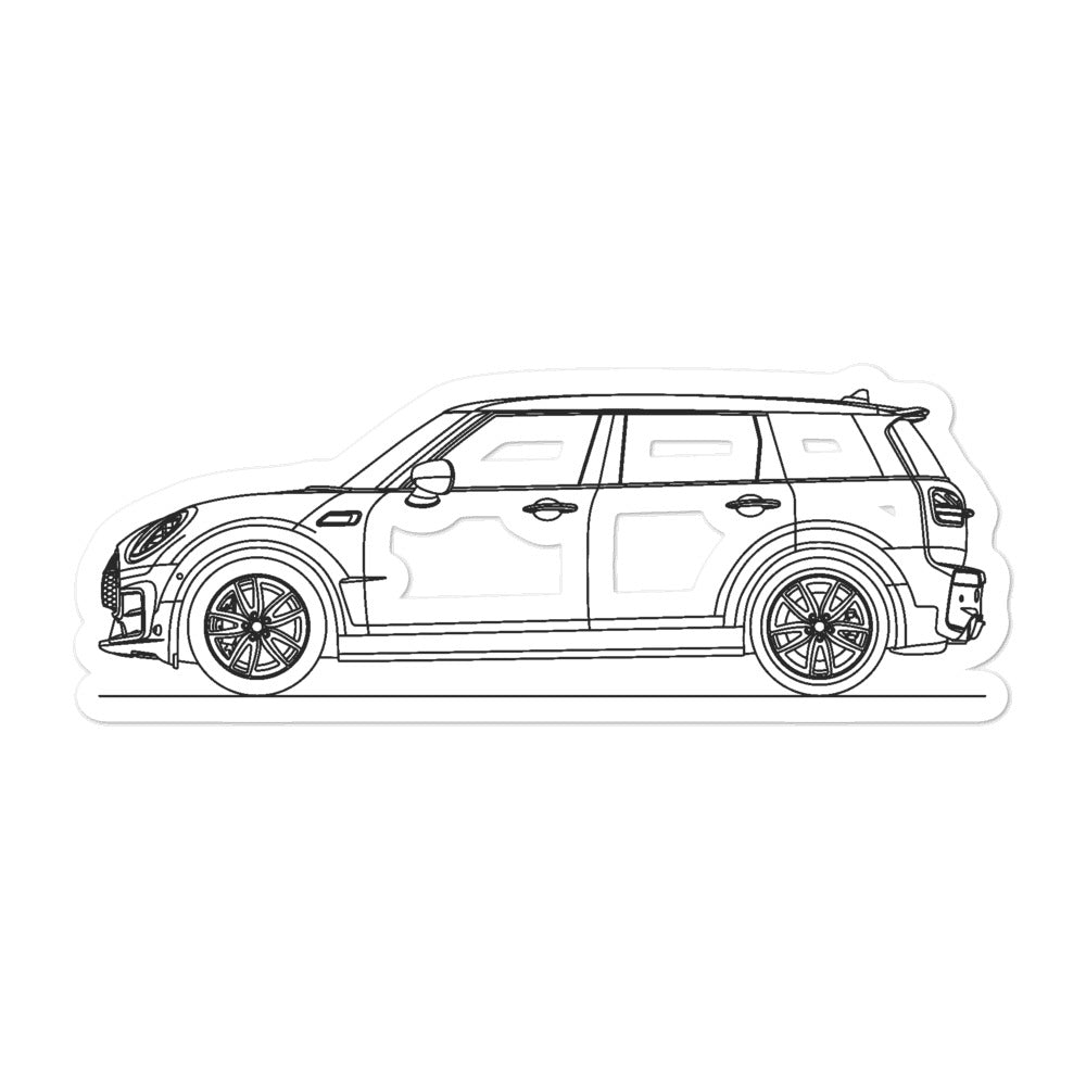 MINI Clubman JCW F54 Outline sticker design displayed