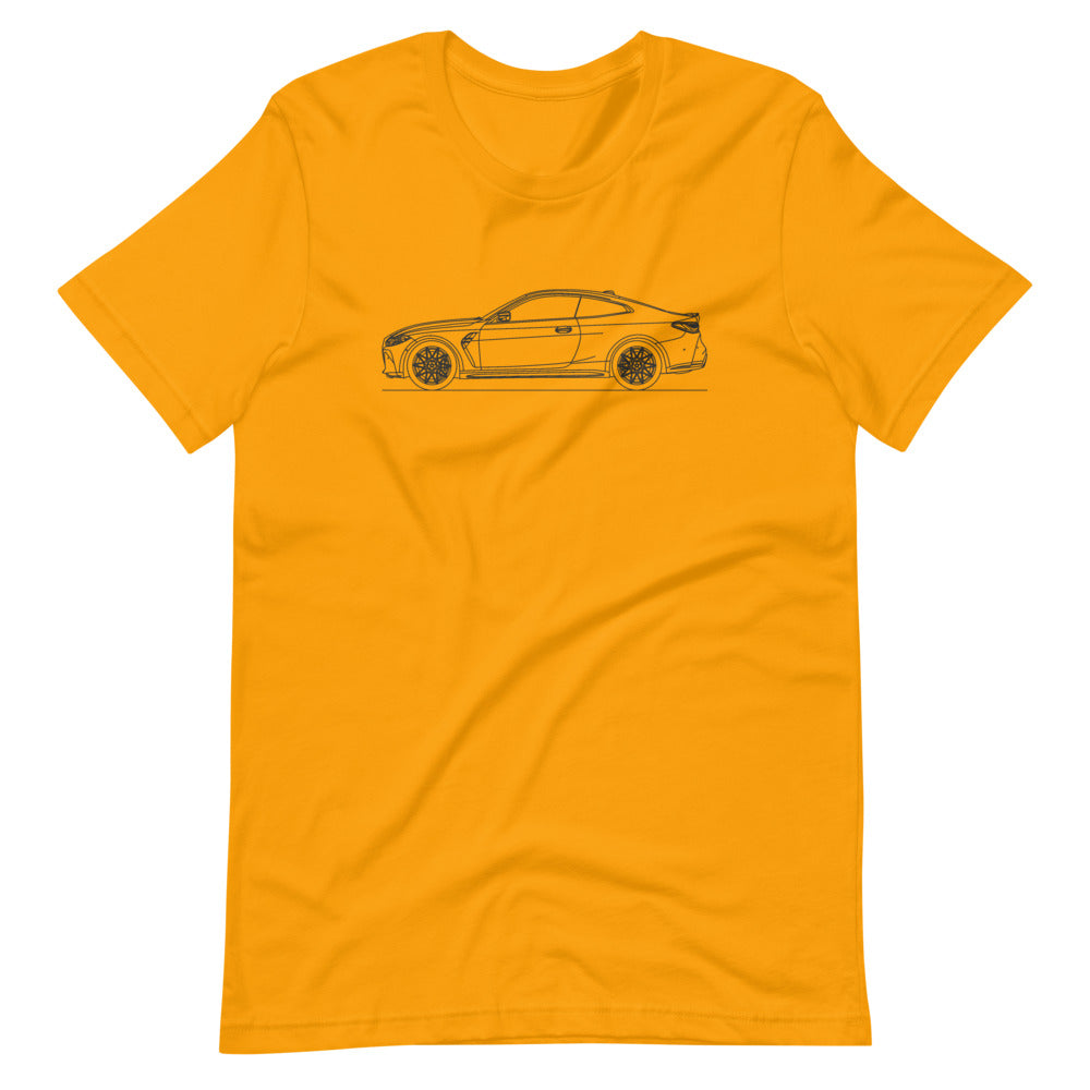 BMW G82 M4 t-shirt displayed on a flat surface