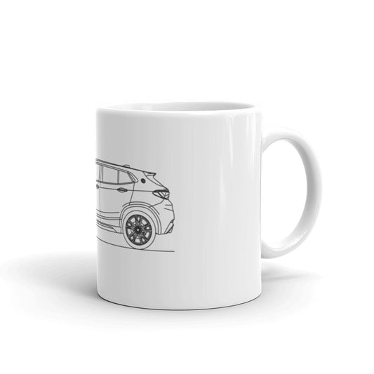 BMW F39 X2 mug with a 15oz capacity.