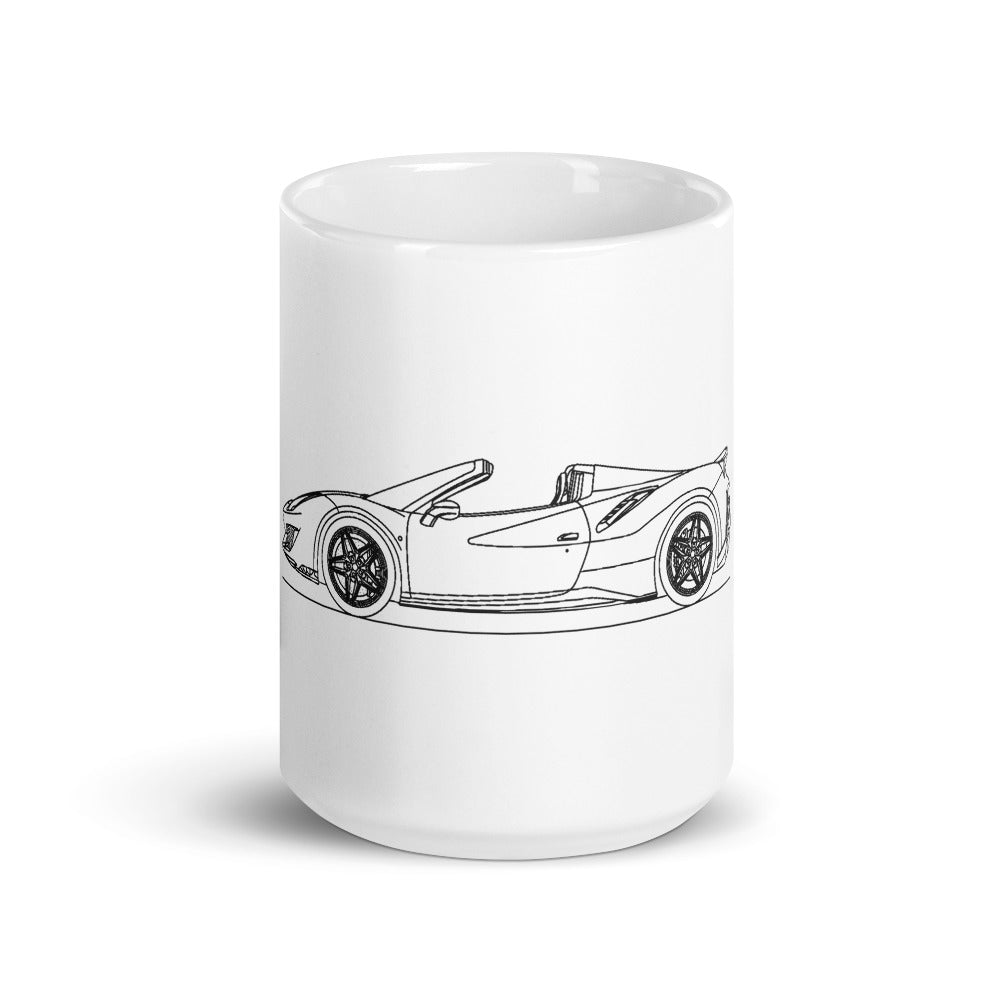 Ferrari 488 Pista Spider mug on display