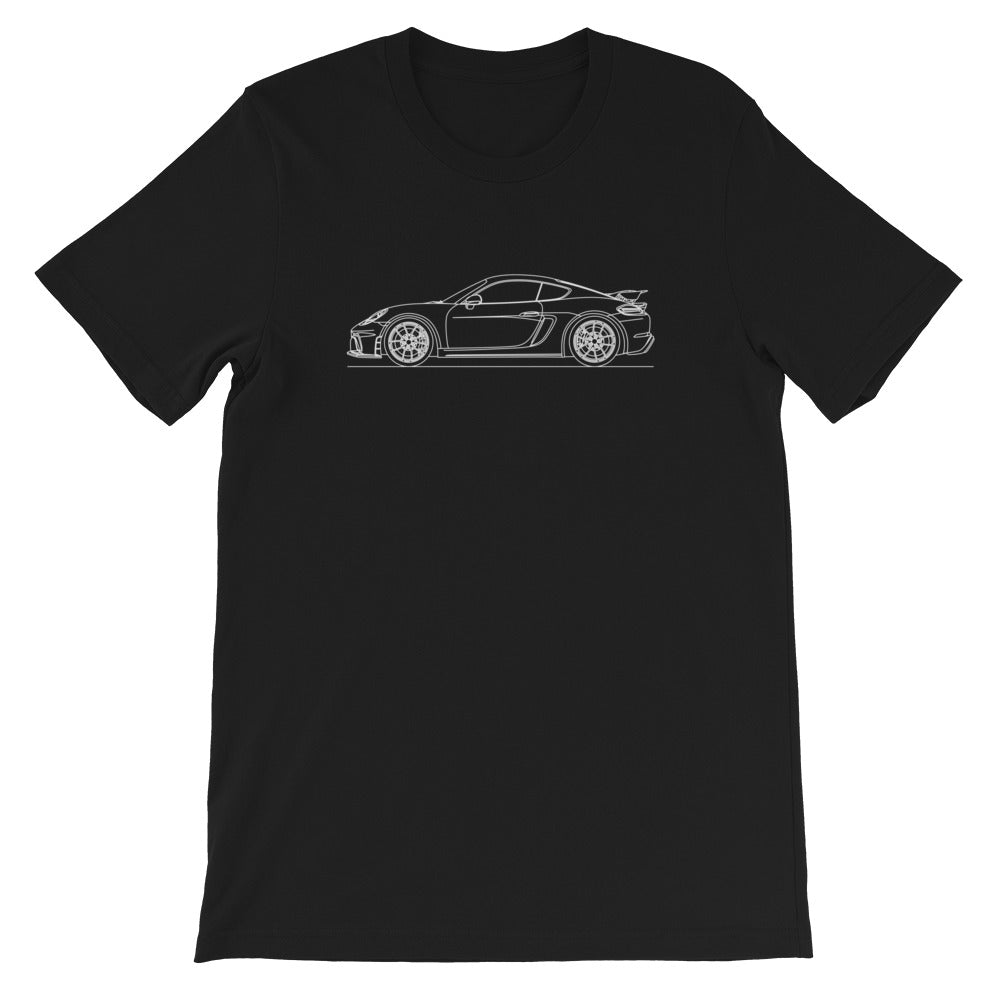 Porsche 718 GT4 silhouette graphic t-shirt design