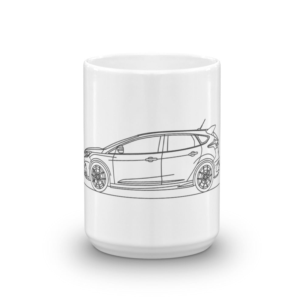 Ford Focus III RS mug on a white background